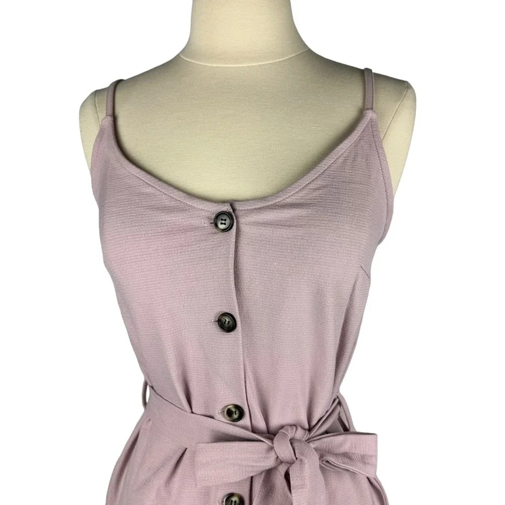 NWT New Anthropologie Pink Prairie Button Down Textured Slip Dress Waist Tie M - Picture 5 of 13